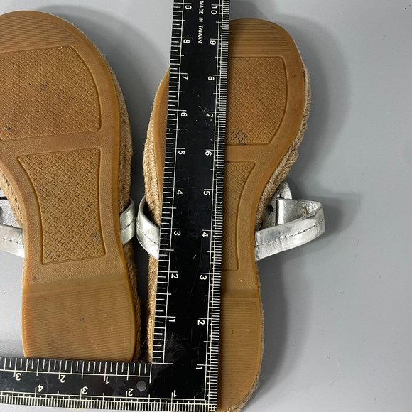 Tory Burch Silver Miller Espadrille Sandals - Picture 11 of 12